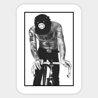 Urban man on a bike Sticker